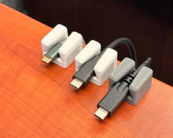 Minimal Cable Holder 5-Pack – Slim & Standard Fit | Adhesive Cord Organizer for Desk, Nightstand, Wall