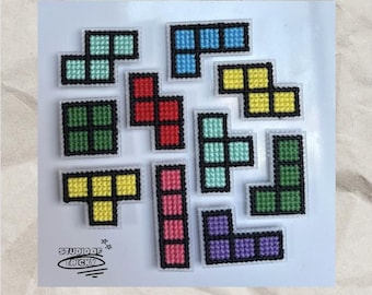 Color Block Kreuzstich Magnet-Set