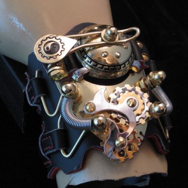 STEAMPUNK Watch Victorian Goth LARP Cuff  Punk Bracelet  - Exclusively from Steampunkdesign