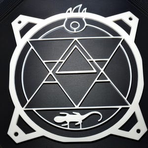 Full Metal Alchemist PC Fan Grillabdeckung | Matte PLA | 120mm & 140mm | Schwarz oder Weiß