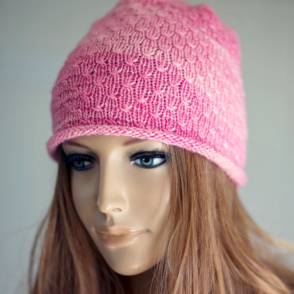Knitting Pattern - Beanie Hat with twists - Chemo headwear - Instant Digital Download - PDF
