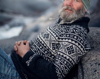 Norwegian Setesdals Sweater Knitting Pattern - One Size L (Digital Download PDF)