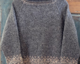 KNITTING PATTERN - Huldra Norwegian Wool Sweater - English Written Pattern - One Size - Direct Download PDF
