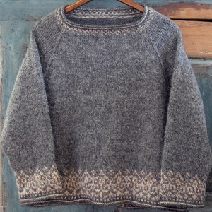 Knitting Pattern - Huldra Norwegian Nordic Wool Sweater  - Top Down Raglan - Direct Download PDF