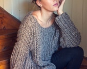 KNITTING PATTERN - English - Ribbed Knit Fall Sweater - One Size - Relaxed Fit - Oversized - Direct Download PDF
