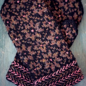 Modèle de tricot : Moufles norvégiennes à la rose noire - Téléchargement numérique - PDF