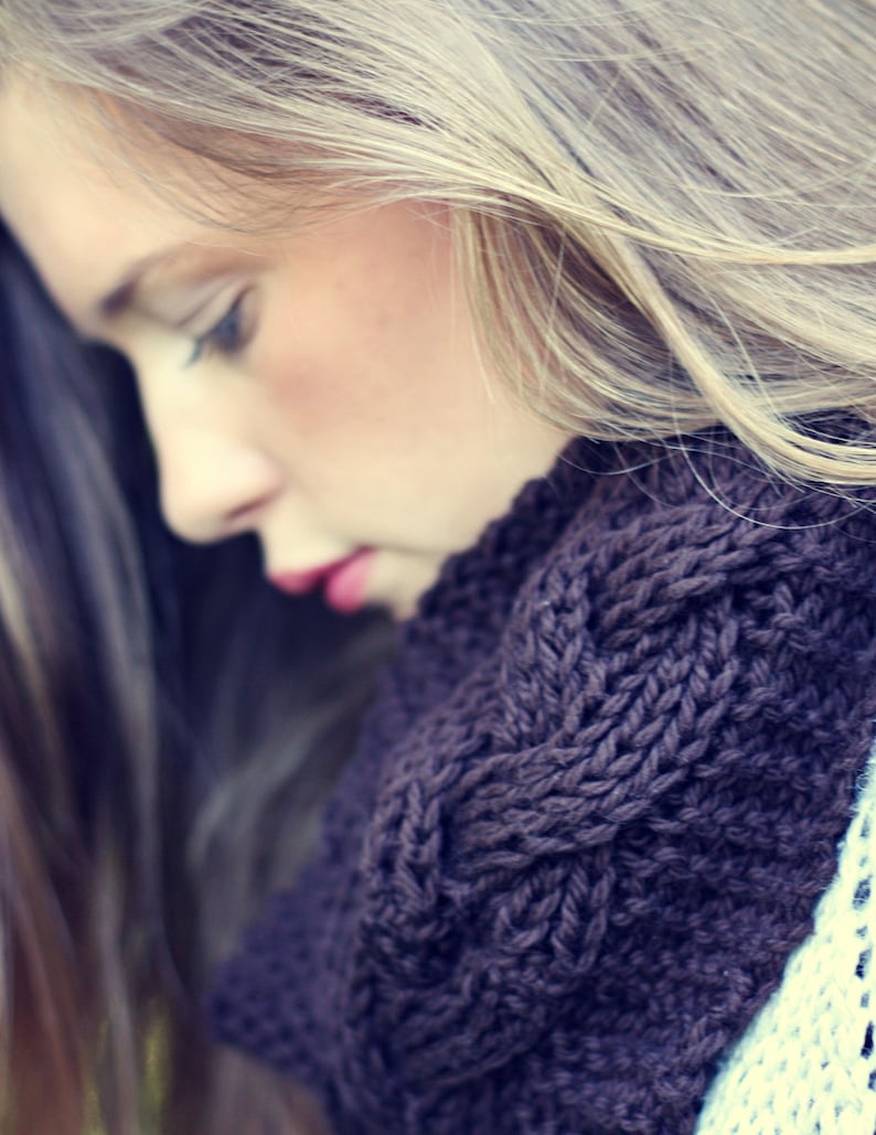 Knitting Pattern for Reversible Braid Cowl - Infinity Scarf - PDF ...