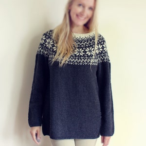 Knitting Pattern Beautiful Norwegian Sweater Loose fit Digital Download PDF Pattern Norway image 3