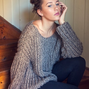 Strickmuster Alpaka-Pullover: Übergroß, entspannte Passform (PDF Download)