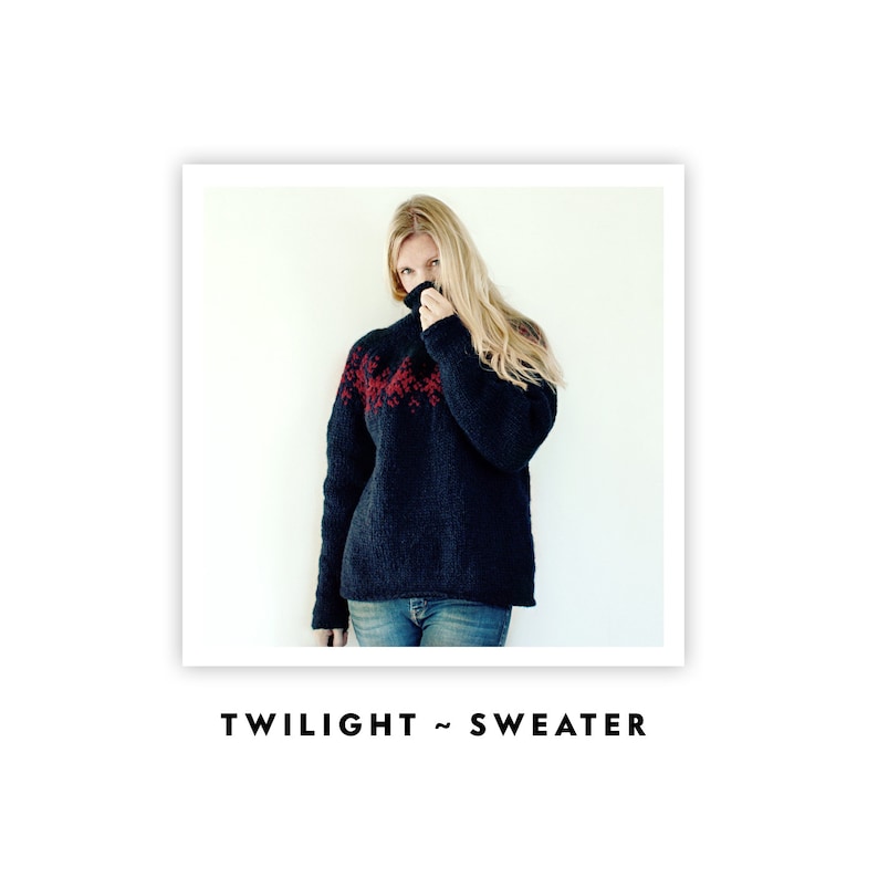 KNITTING PATTERN Twilight Sweater PDF Pattern Norwegian Icelandic Sweater Instant Digital Download image 4