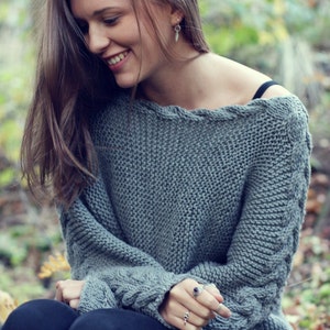 KNITTING PATTERN - River Braid Sweater - English Written Pattern for ...