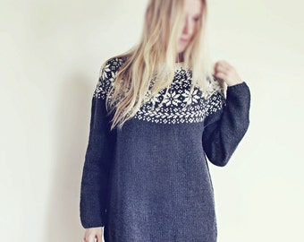 Knitting Pattern - Beautiful Norwegian Sweater - Loose fit - Digital Download - PDF - Pattern -  Norway