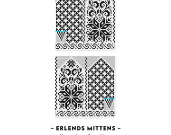 Erlends Mittens Pattern - Selbu  - Pattern - Knitting Chart - Diagram - Instant Digital Download - PDF