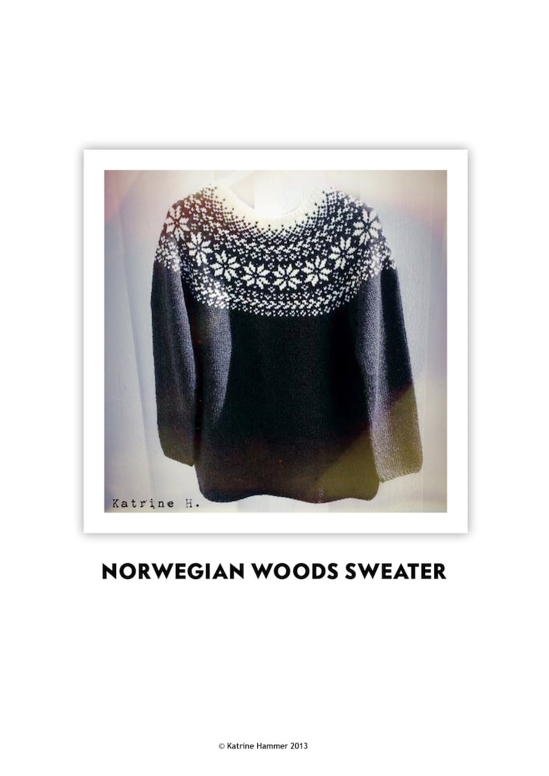 Knitting Pattern Beautiful Norwegian Sweater Loose fit Digital Download PDF Pattern Norway image 5