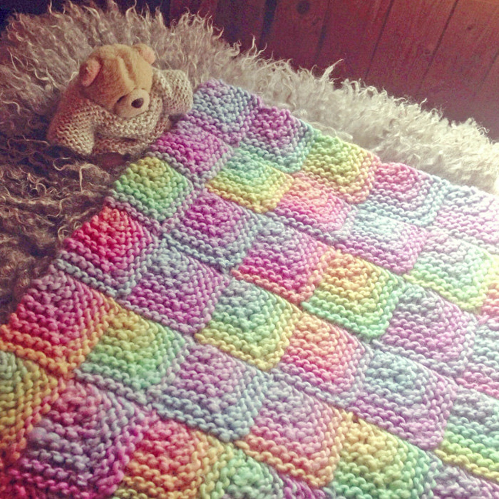Candy Rainbow Baby Blanket Pattern Digital Download PDF Etsy