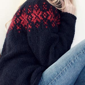 Twilight Sweater Knitting Pattern: Icelandic Wool Yoke Design (PDF Pattern)