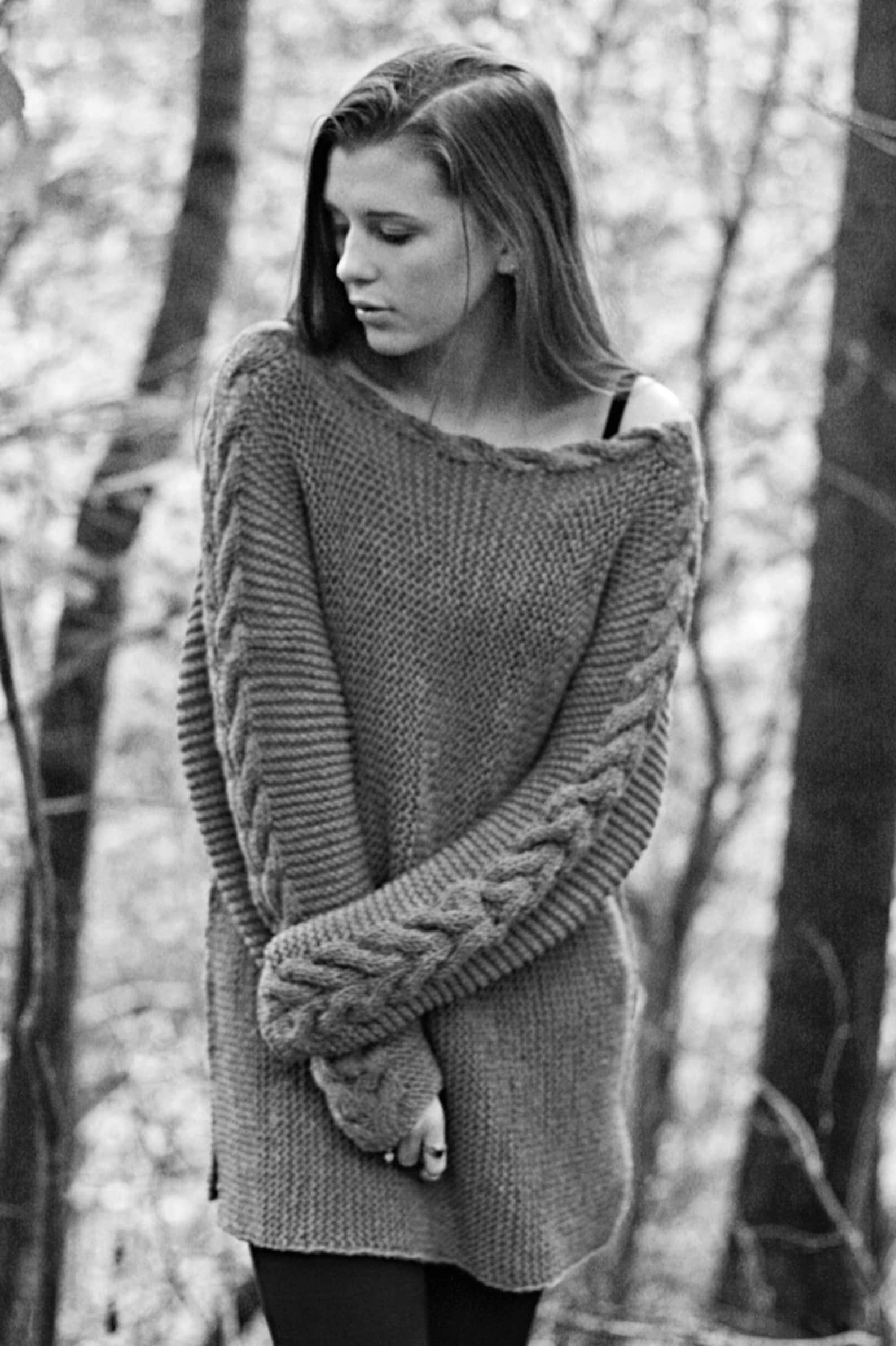 KNITTING PATTERN River Braid Sweater English Written Pattern for Cable