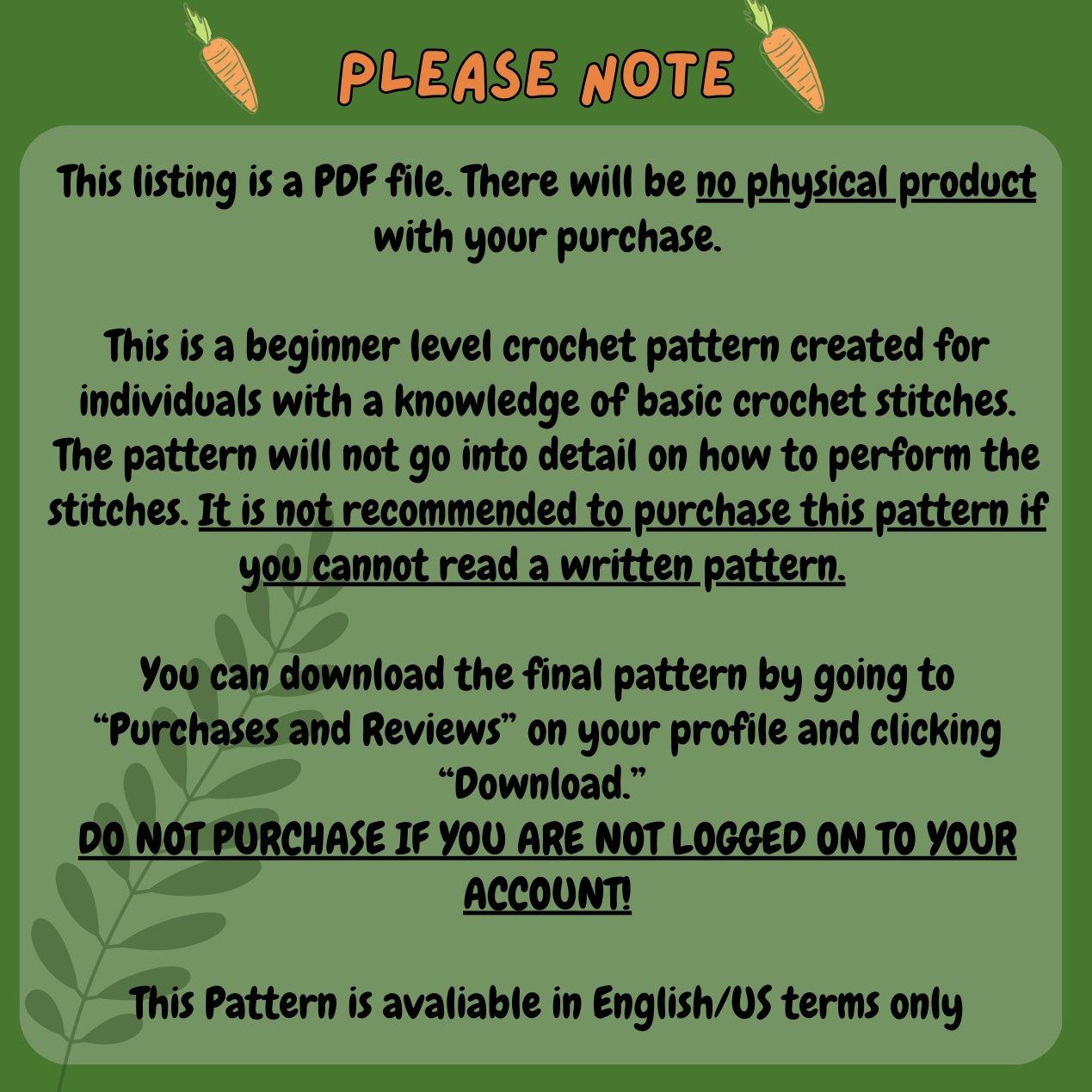 Easy Pickle Crochet Digital Pattern - Etsy
