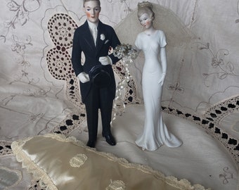 Hartwig and co 1920's bisque bride and groom cake topper