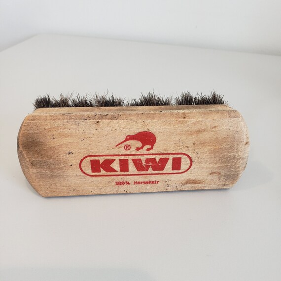 Vintage Kiwi shoe brush horsehair bristle - image 2
