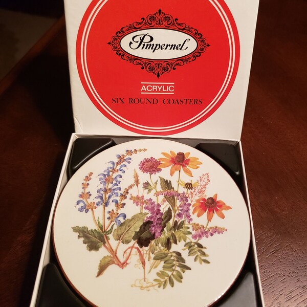 Vintage Pimpernel Coaster set Garden Bouquet pattern New unopened stock