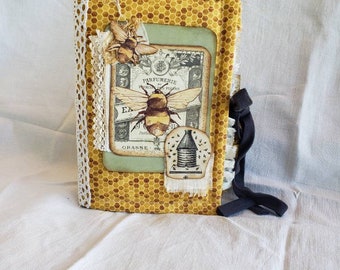 Handmade journal Summer busy bee's