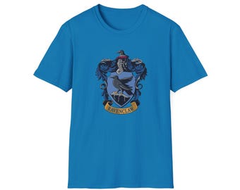 Ravenclaw Crest T-Shirt, Softstyle Cotton, Wizarding World, Harry Potter Fan, Hogwarts House Shirt
