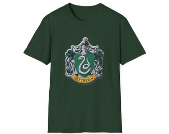 Slytherin Crest T-Shirt, Softstyle Cotton, Wizarding World, Harry Potter Fan, Hogwarts House Shirt