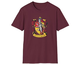 Gryffindor Crest T-Shirt, Softstyle Cotton, Wizarding World, Harry Potter Fan, Hogwarts House Shirt