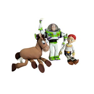 Lote de figuras de Disney Toy Story: Buzz Lightyear, Jessie y Bullseye (Thinkway Toys Works) imagen 1