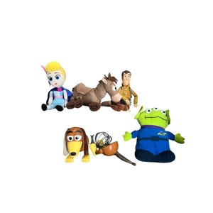 Disney Pixar Toy Story Figure Plush Lot Woody Bullseye Bo Peep Alien Slinky Dog image 1