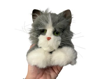 FurReal Friends Luv Cub Grey Tuxedo Cat Animatronic Plush Interactive Toy WORKS