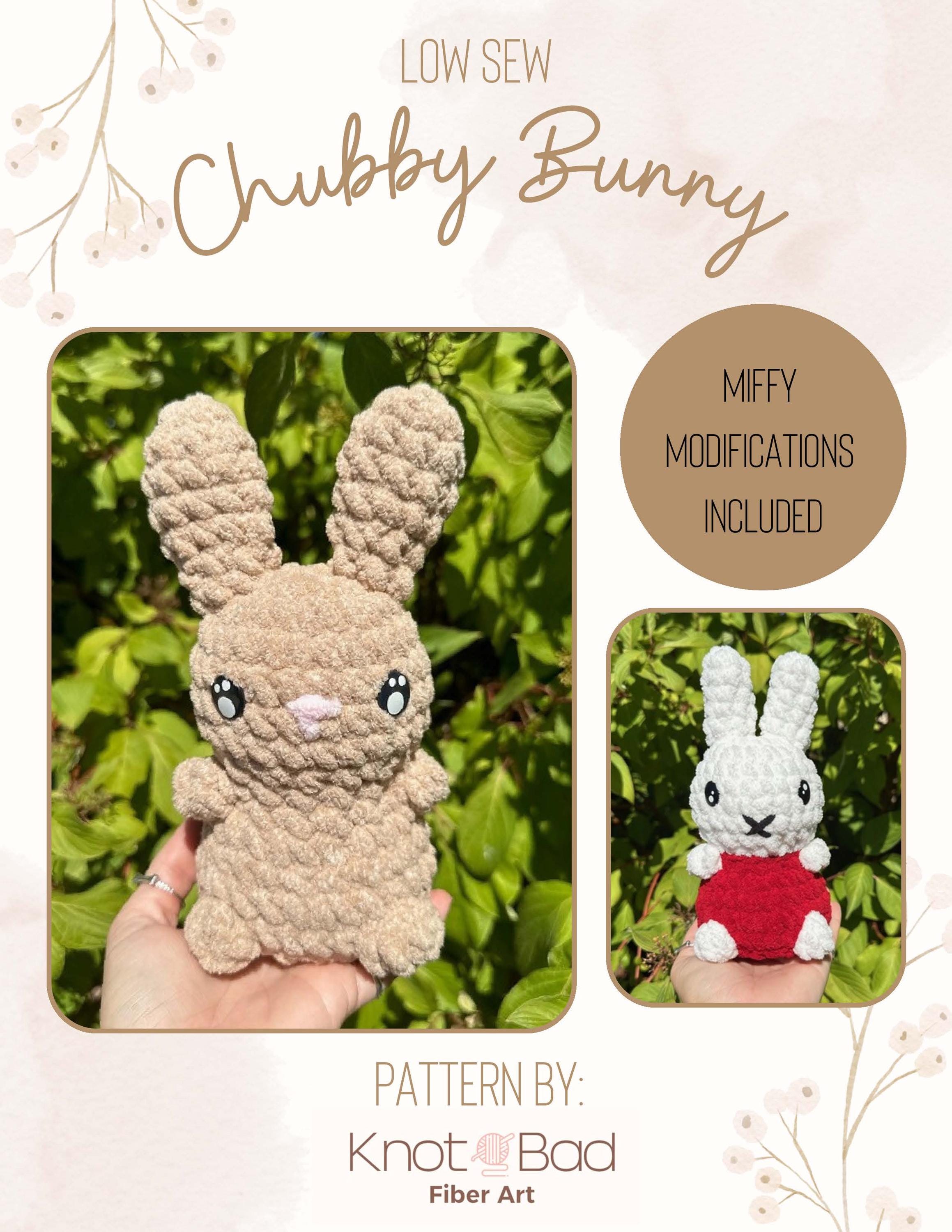 Low-Sew Chubby Bunny Plush Pattern with Miffy Mod