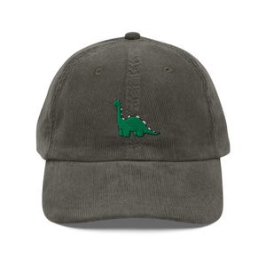 Cute Dinosaur Embroidered Corduroy Hat | Cute Dino Dad Hat | Aesthetic Funny Gen Z Gift | Kawaii Y2K Soft Retro Cap | Gift for Dino Lover