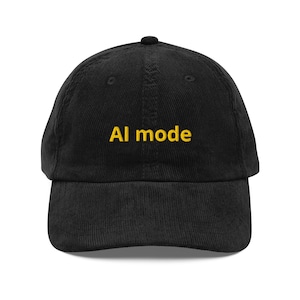 Vintage Corduroy Dad Hat: Embroidered AI Mode Meme Cap