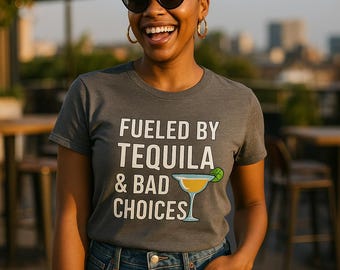 Maglietta con grafica Tequila, maglietta unisex, maglietta per feste a tema Tequila, maglietta casual, regalo per gli amanti dell'alcol, maglietta divertente per bere