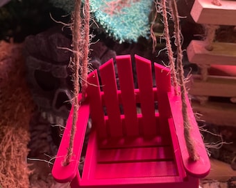 Hermit Crab Chair Swing – Hanging Tank Hammock Seat – Cozy Climbing Enrichment for Hermit Crabs