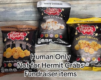 Human Only Not Hermit Crab Gourmet Popcorn | Flavored Popcorn | School Fundraiser Treats | Individually Wrapped Snack| Giftable Sweet Snack