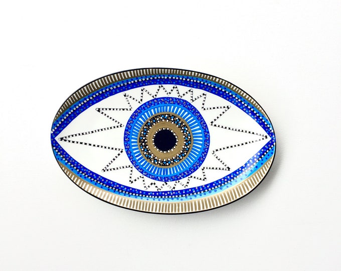 Evil Eye Art Greek Evil Eye Evil Eye Plate Evil Eye Wall Etsy