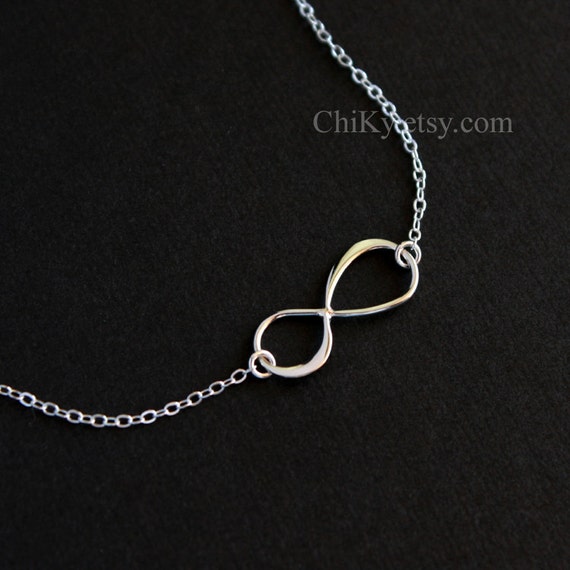 Infinity necklace STERLING SILVER eternity necklace figure Etsy