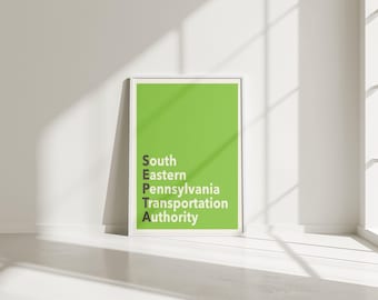 Impressão artística da SEPTA: pôster retrô do transporte público da Filadélfia (download digital)