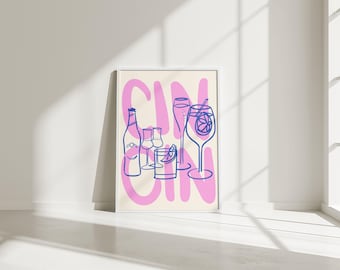 Impressão de coquetel Cin Cin: arte de carrinho de bar italiano (download digital)