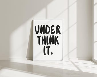 Pôster "Pense nisso": Arte engraçada sobre saúde mental (download digital)