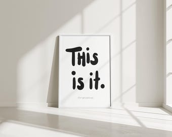 Esta é a impressão, pôster com citação Don’t Get Scared Now, arte de parede motivacional engraçada, impressão de Esqueceram de Mim, download digital, tipografia moderna