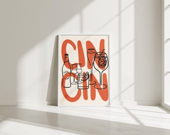 Impressão de coquetel Cin Cin: arte de carrinho de bar italiano (download digital)