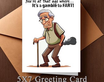 Gamble To Fart Birthday Card