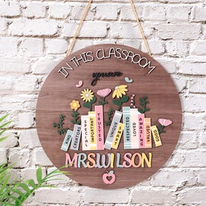 Personalized Teacher Door Sign, Teacher Gifts, Classroom Door Hanger, Welcome Teacher Sign, Teacher Appreciation Sign, Back To School Gift