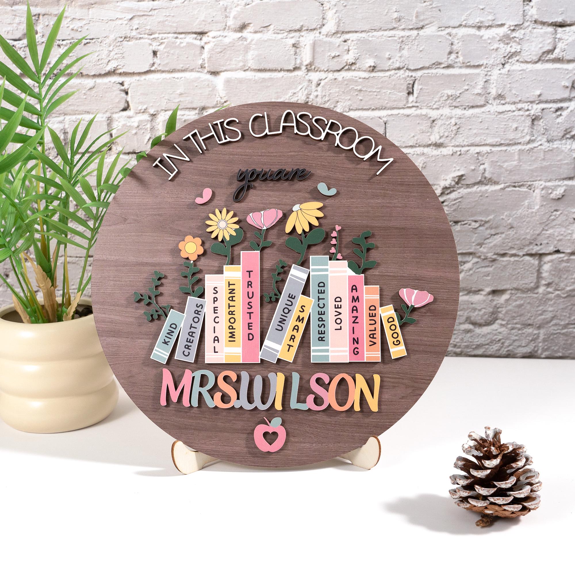 Personalized Teacher Door Sign, Teacher Gifts, Classroom Door Hanger, Welcome Teacher Sign, Teacher Appreciation Sign, Back To School Gift