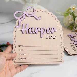 Custom Baby Arrival Sign, Baby Girl Hospital Announcement Sign,Newborn Photo Prop,Baby Birth Announcement Sign,Keepsake Gift For New Parents