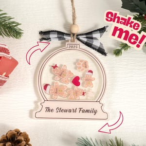 Personalized Gingerbread With Hat Family Christmas Ornament, Custom Family Ornament 2025, 4D Customized Cookie Ornament Gift for Christmas